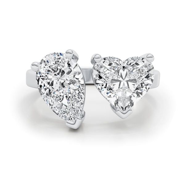 Lillian - Pear And Heart Cut 4 Carat Diamond Engagement Ring