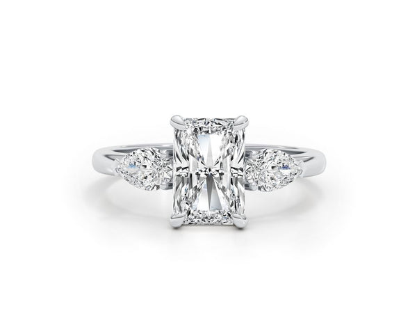 Kayla 3 Stone Diamond Engagement Ring, White Gold 18K