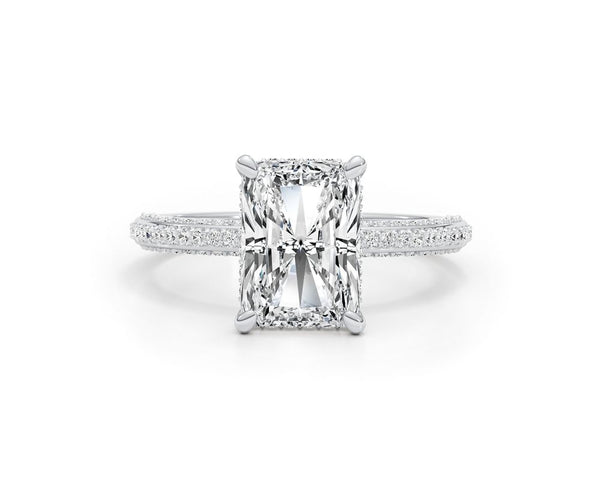 Leilany - Radiant Cut 3.60 Carat Diamond Engagement Ring