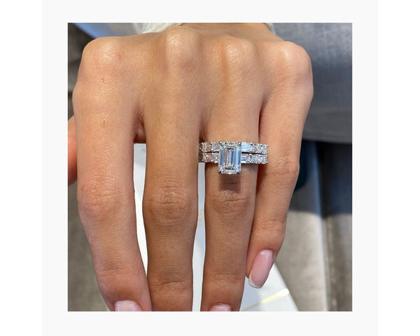 Aliaset - Emerald Cut 5.50 Carat Diamond Engagement Ring