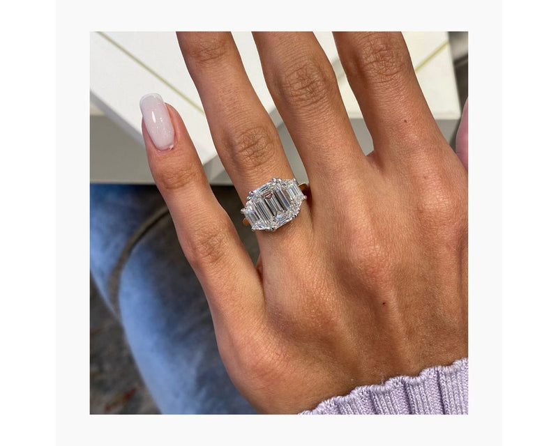 Greta - Emerald Cut 5.16 Carat Diamond Engagement Ring