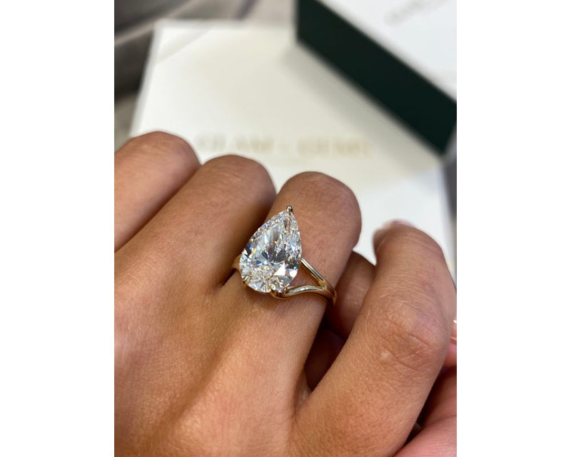 Ocean - Pear Cut 3 Carat Diamond Engagement Ring