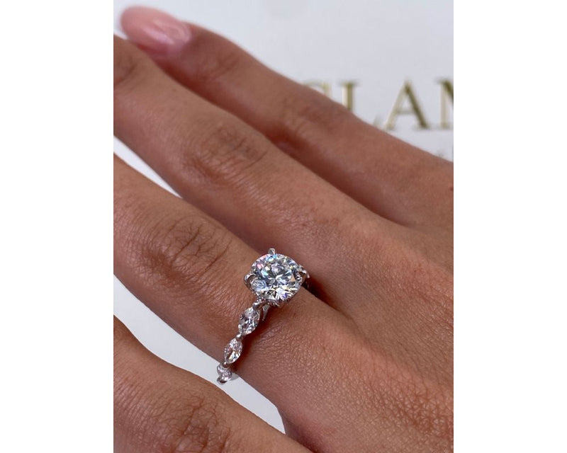 Capri - Round Cut 1.57 Carat Diamond Engagement Ring