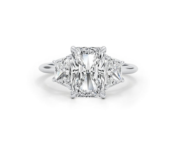 Roni - Emerald Cut 4.11 Carat Diamond Engagement Ring