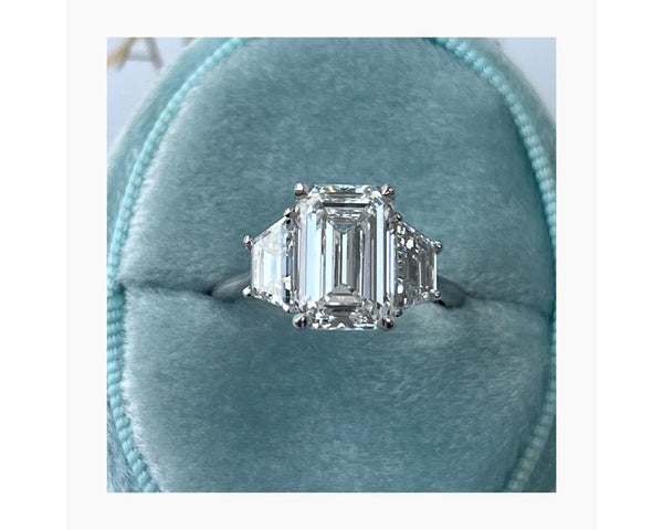 Roni - Emerald Cut 4.11 Carat Diamond Engagement Ring