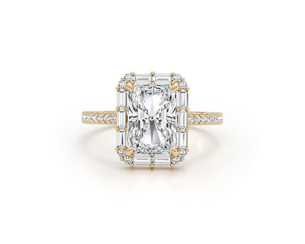 Marlowe - Radiant Cut 4.37 Carat Diamond Engagement Ring