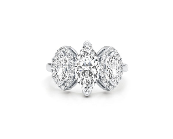 Aarya - Marquise Cut 2.18 Carat Diamond Engagement Ring
