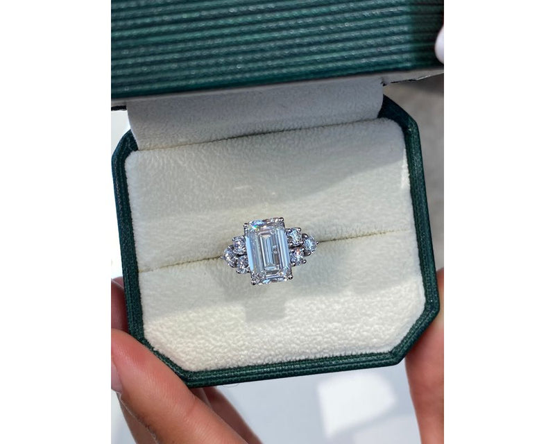 hadar - Emerald Cut 6.08 Carat Diamond Engagement Ring