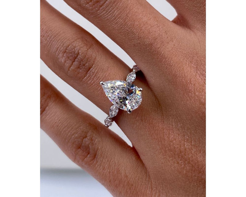 erin - Pear Cut 3.50 Carat Diamond Engagement Ring