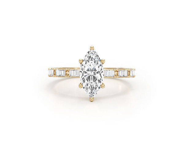 Sylvie - Marquise Cut 1.67 Carat Diamond Engagement Ring