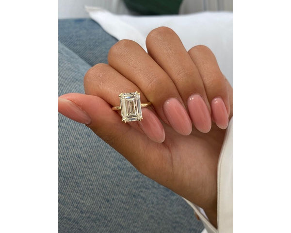 Lucille - Emerald Cut 5 Carat Diamond Engagement Ring