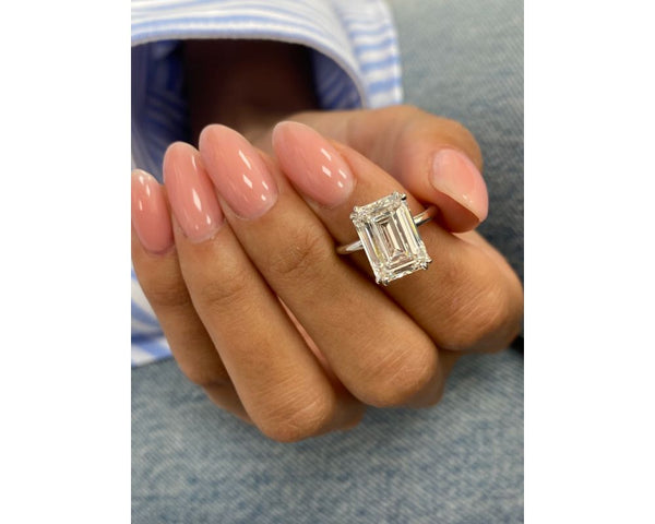 Yuli - Emerald Cut 5 Carat Diamond Engagement Ring