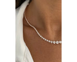 Diamond Necklace - Round Cut Diamonds 8.35 Carat TCW