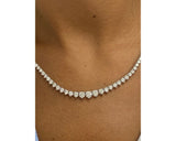 Diamond Necklace - Round Cut Diamonds 8.51 Carat TCW