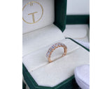 Half Eternity Oval Diamond Ring 0 ct TCW , Rose Gold 14K