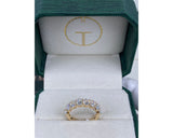 Half Eternity Oval Diamond Ring 0 ct TCW , Yellow Gold 14K