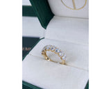 Half Eternity Oval Diamond Ring 0 ct TCW , Yellow Gold 14K