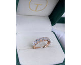 Half Eternity Oval Diamond Ring 0 ct TCW , Rose Gold 14K