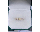 Half Eternity Emerald Diamond Ring 0 ct TCW , Yellow Gold 14K