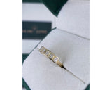 Half Eternity Emerald Diamond Ring 0 ct TCW , Yellow Gold 14K