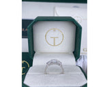 Pave Emerald Diamond Ring 0 ct TCW , White Gold 14K