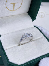 Diamond 5 Stone Ring 1.80 Carat White Gold 14K