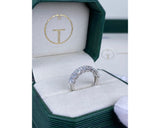 Half Eternity Oval Diamond Ring 0 ct TCW , White Gold 14K