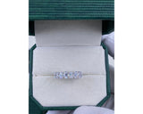 Half Eternity Oval Diamond Ring 0 ct TCW , White Gold 14K