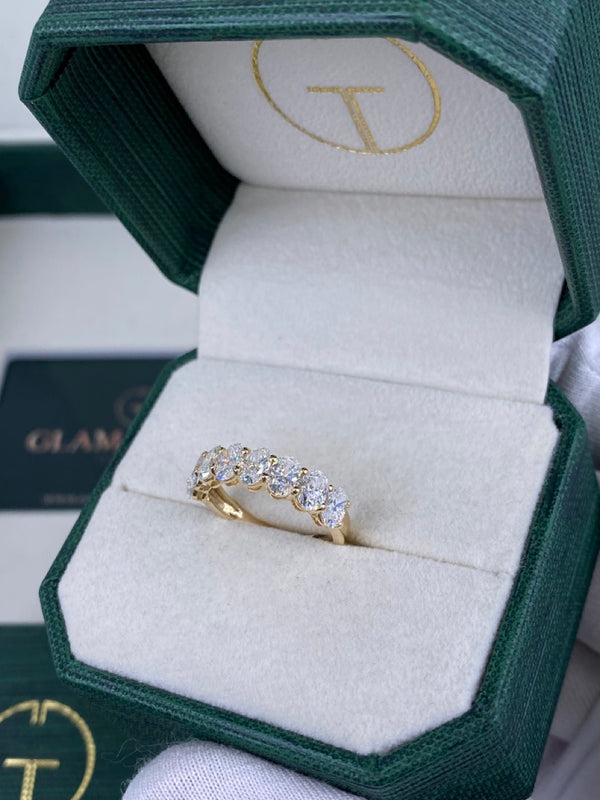 Diamond Half Eternity Ring 2.40 Carat Yellow Gold 14K