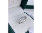 Half Eternity Oval Diamond Ring 1.84 ct TCW , White Gold 14K