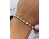 Tennis Bracelet - Pear Cut Diamonds 7.73 Carat TCW