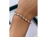 Tennis Bracelet - Pear Cut Diamonds 7.73 Carat TCW