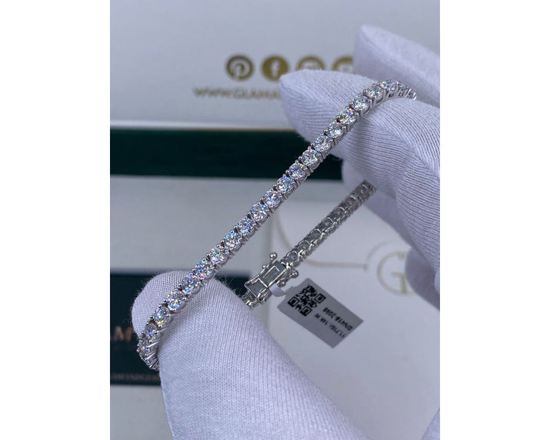 Tennis Bracelet - Round Cut Diamonds 6.91 Carat TCW