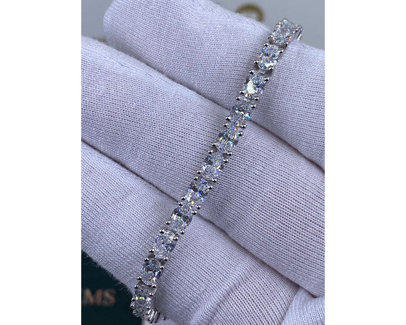 Tennis Bracelet - Oval Cut Diamonds 9.40 Carat TCW