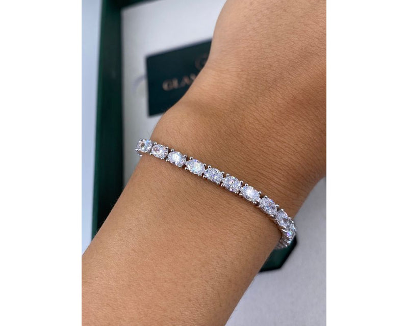 Tennis Bracelet - Oval Cut Diamonds 9.40 Carat TCW