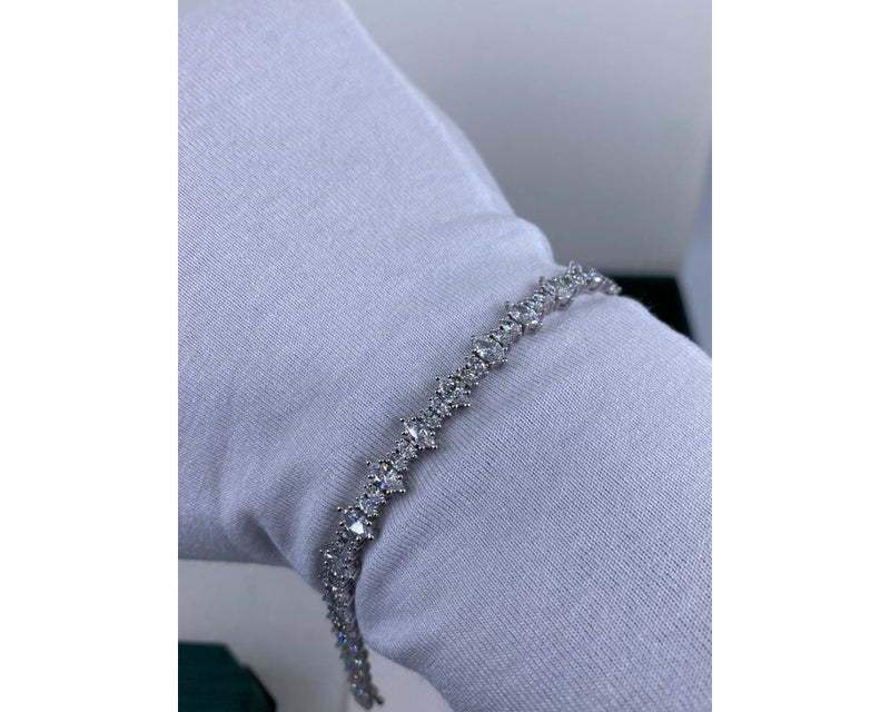 Tennis Bracelet - 6.10 Carat Diamond Tennis Bracelet, Marquise