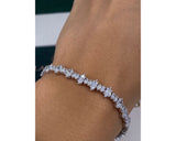 Tennis Bracelet - 6.10 Carat Diamond Tennis Bracelet, Marquise