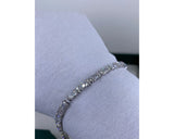 Solid 14k White Gold Tennis Bracelet, 9.93 Carat Oval and Round Cut Lab Grown Diamond, Pave Set Bracelet for Women, D-E/VVS-VS1 Clarity 