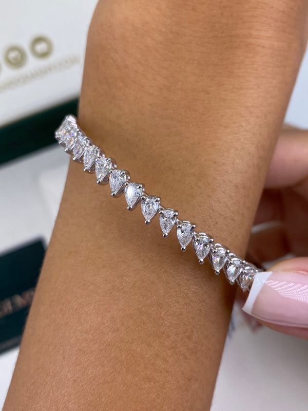 Diamond Bangle Bracelet 2.90 Carat White Gold 14K