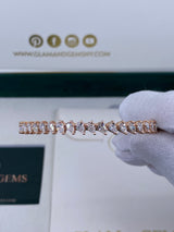 Diamond Bangle Bracelet 2.90 Carat Rose Gold 14K