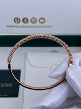 Diamond Bangle Bracelet 2.90 Carat Rose Gold 14K