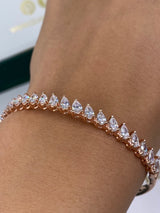 Diamond Bangle Bracelet 2.90 Carat Rose Gold 14K