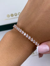 Diamond Bangle Bracelet 2.90 Carat Rose Gold 14K