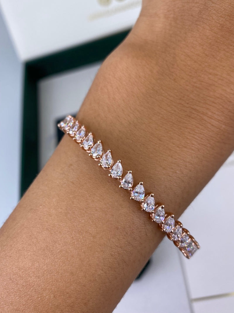 Diamond Bangle Bracelet 2.90 Carat Rose Gold 14K