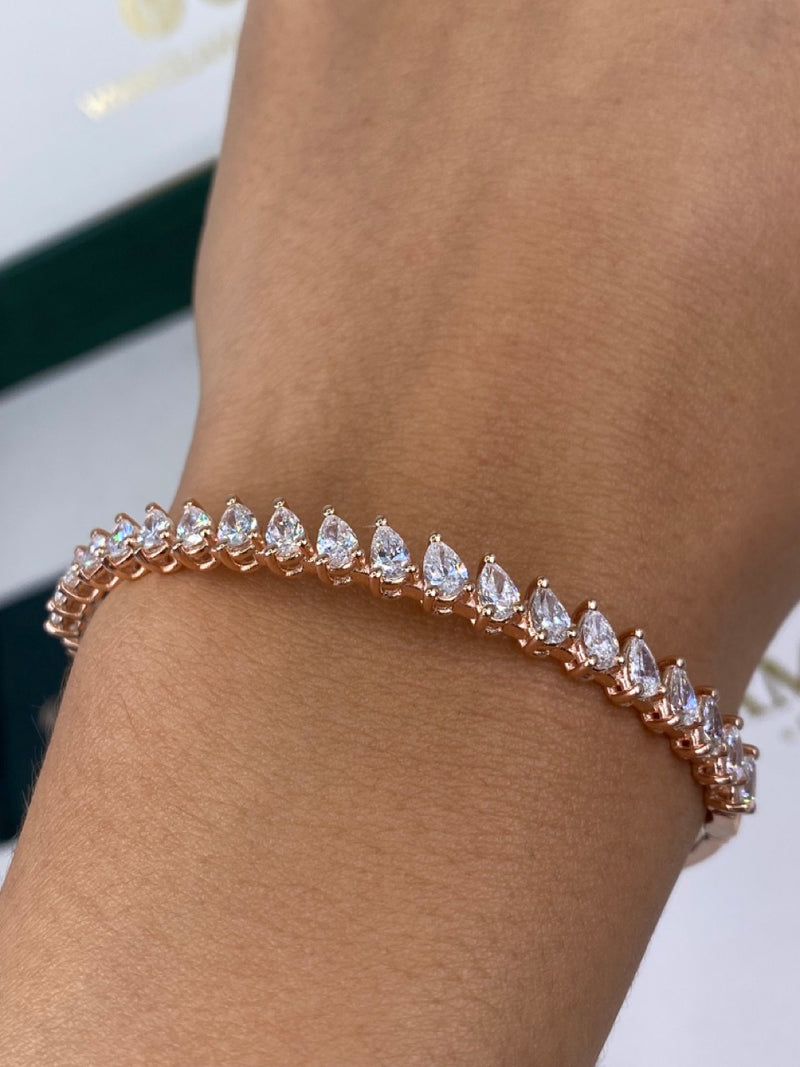 Diamond Bangle Bracelet 2.90 Carat Rose Gold 14K