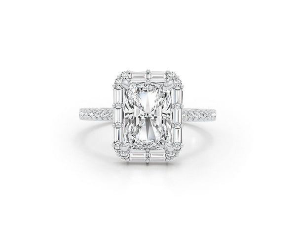 Elettra - Radiant Cut 4.37 Carat Diamond Engagement Ring