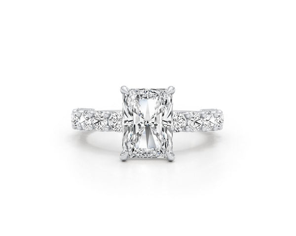 Azzura - Radiant Cut 3.08 Carat Diamond Engagement Ring