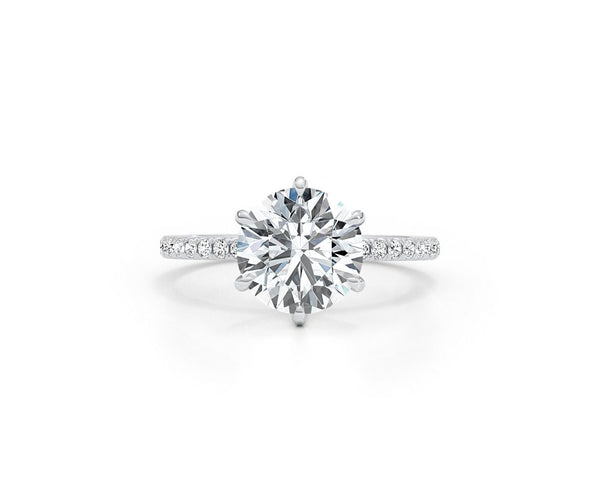 Cerise - Round Cut 4.22 Carat Diamond Engagement Ring,Diamond Ring,Anniversary Gift,Solid Gold Ring,Valentine Gift,Ring for Her,Round Cut Diamond