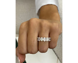 Diamond 7 Stone Ring 3.52 Carat White Gold 14K