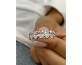 Diamond 7 Stone Ring 3.52 Carat White Gold 14K